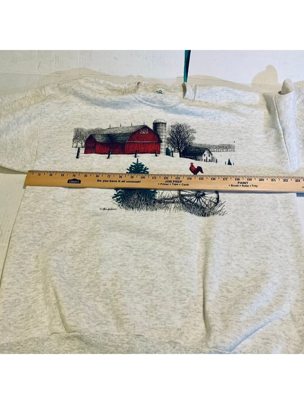 YR Sports Vintage Farm Scene Crewneck Sweatshirt Size XL - Picture 3 of 6